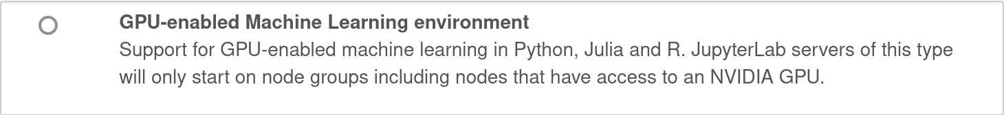 Description of a GPU-enabled notebook server